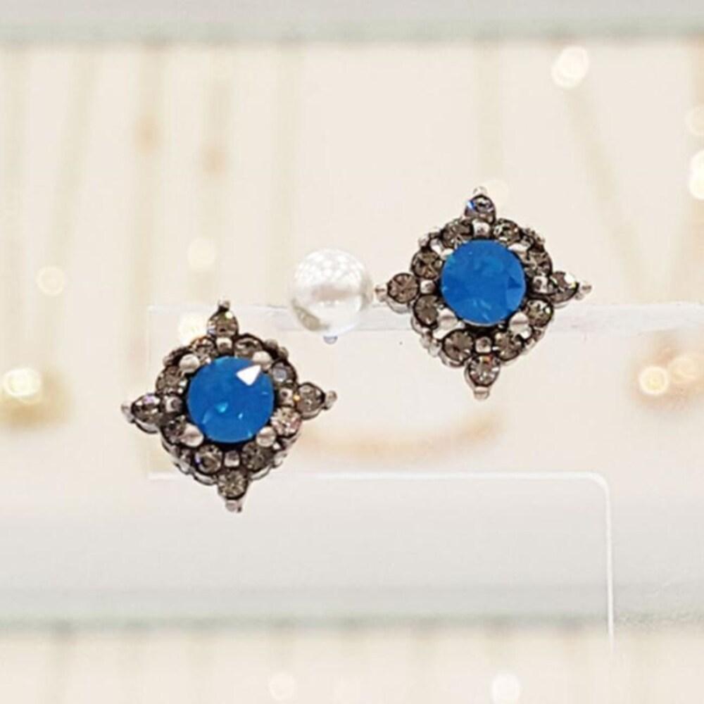 Volare Savezone01 London Blue Austrian Stone Earrings Le366 (15805535)