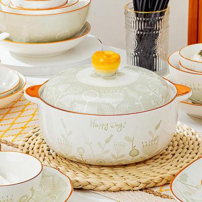 Jingdezhen Nordischer Stil 9-Zoll Unterglasur Keramik Suppenschale