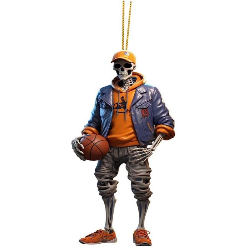 Skeleton Decorative Acrylic Car Accessory Colorful Cartoon Charm For Halloween And Holiday Decor
