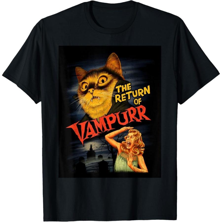AANGED Кот Вампир Классический Фильм Ужасов Смешная Графическая Футболка Футболка S