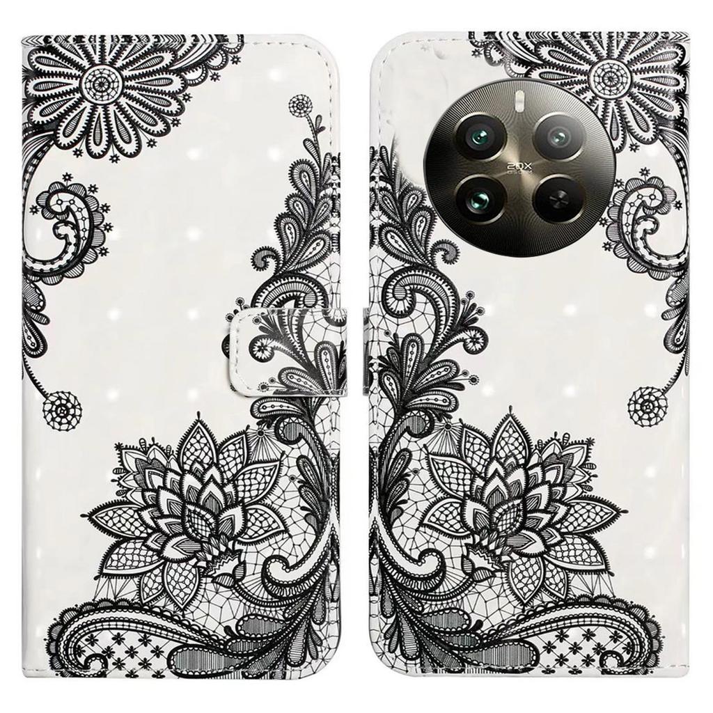 For Realme 12 4G/12+ 5G Case 3D Creative Pattern PU Leather Stand Phone Cover
