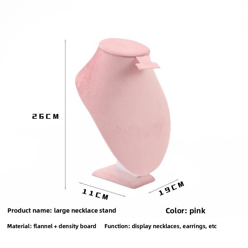 Jewelry Display Stand - Pink Velvet Showcase for Necklaces, Rings, and Accessories