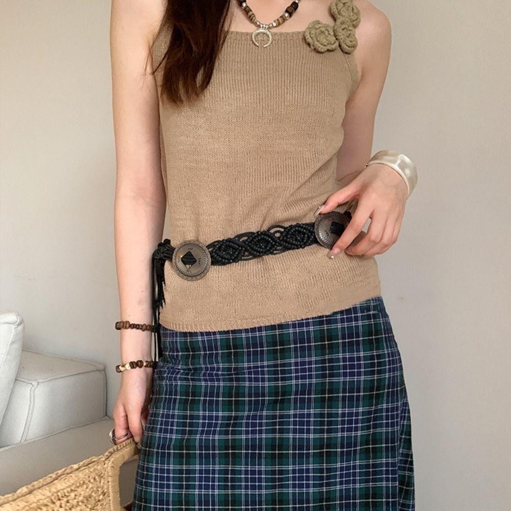 woven Bohemian Style Belt Waistband Tassel Waist Chain Fashion Ethnic Style Weave Belt  Beach