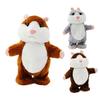 Brinquedo de Pelúcia Hamster Falante Repete Suas Palavras com Gravação de Voz e Ação de Caminhada Animal de Pelúcia Interativo Fofo para Crianças Presentes Divertidos e Educacionais