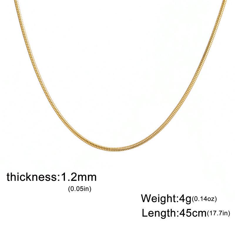 Superfine Round Snake Bone Chain Necklace - 0.9/1.2/1.5/2mm Thick, Versatile Clavicle Accessory for DIY Jewelry Making