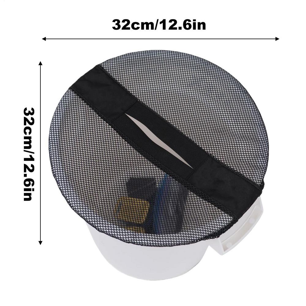 5 Gallon Bucket Mesh Lid 5 Gallon Bucket Trash Can Lid Mesh Opening Reusable Elastic Net Topper For Fishing Camping Boating