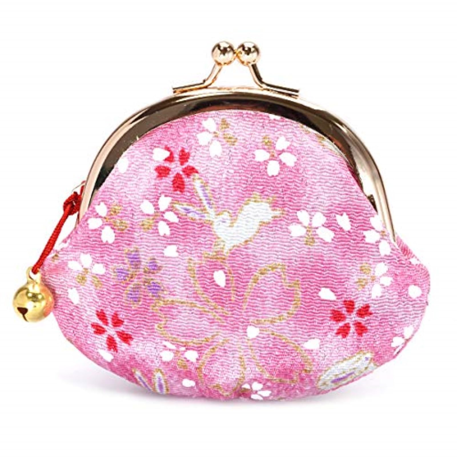 

Kyoto Geibido Rabbit Print Wallet with Made in Japan Kyo-Yuzen Bell, 2.6-inch, (Pink) рожевий