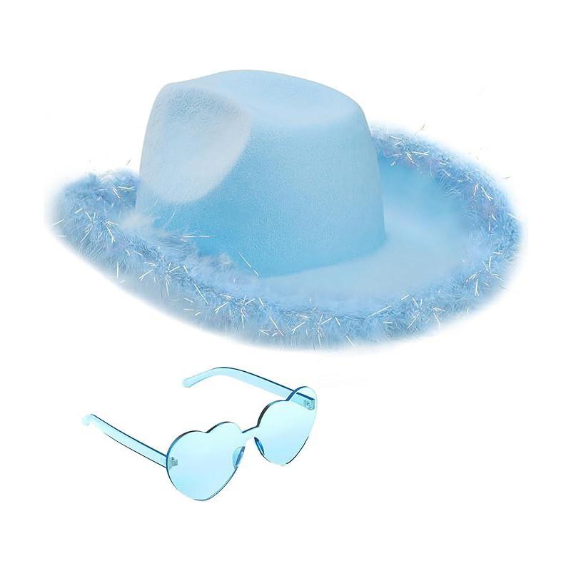 Cowboy Star Fivepointed Hat Set With Heart Glasses For Halloween Costume Party