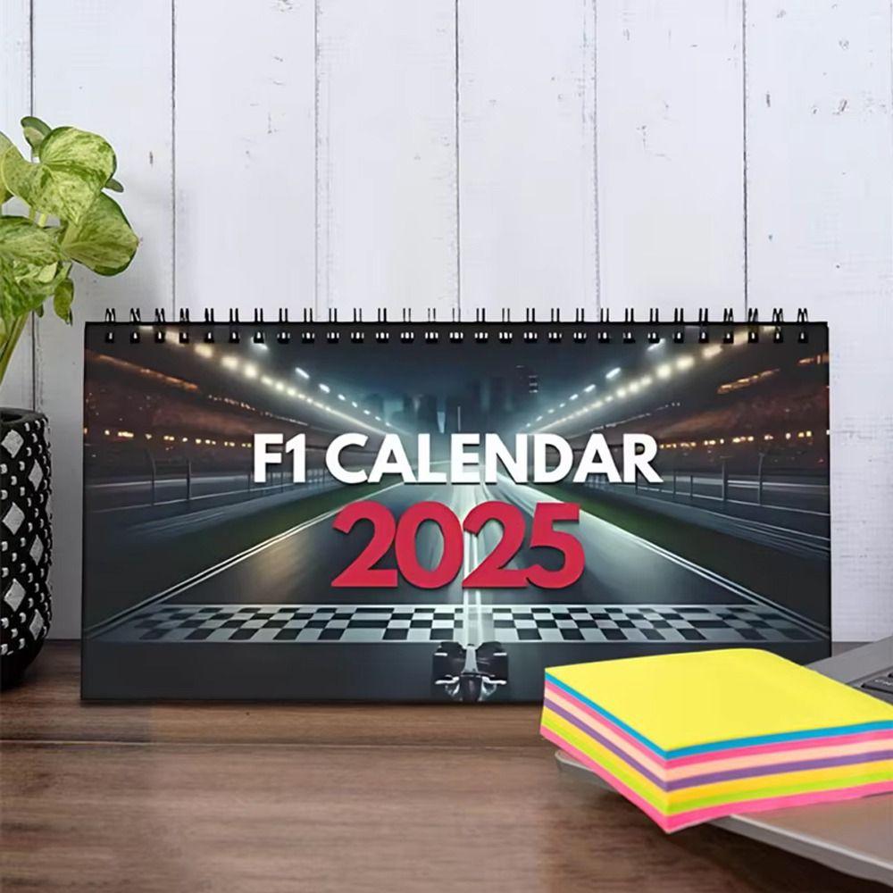 

Paper F1 2025 Desktop Calendar Itinerary Arrangement Racing Calendar for Motorsport Enthusiasts