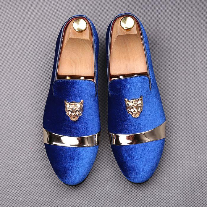 

Men s Embroidery Loafers Mens Casual Outdoor Driving Moccasins Shoes Youth Trendy Party Flats 6 синий