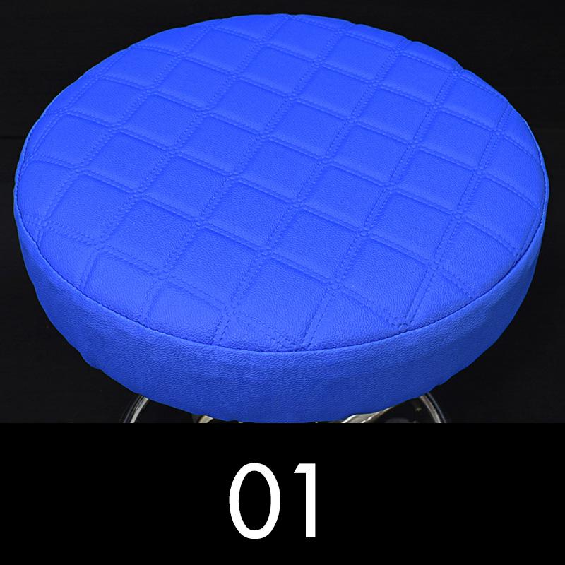 Round Chair Protector Thicken PU Leather Elastic Bar Stool Chair Cover Waterproof Stool Slipcover Small Round Seat Cushion Cover