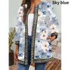 Vintage Floral Print Ethnic Style Jacket Plus Size Tribal Pattern Cardigan Ribbon Webbing Outwear Women Fashion