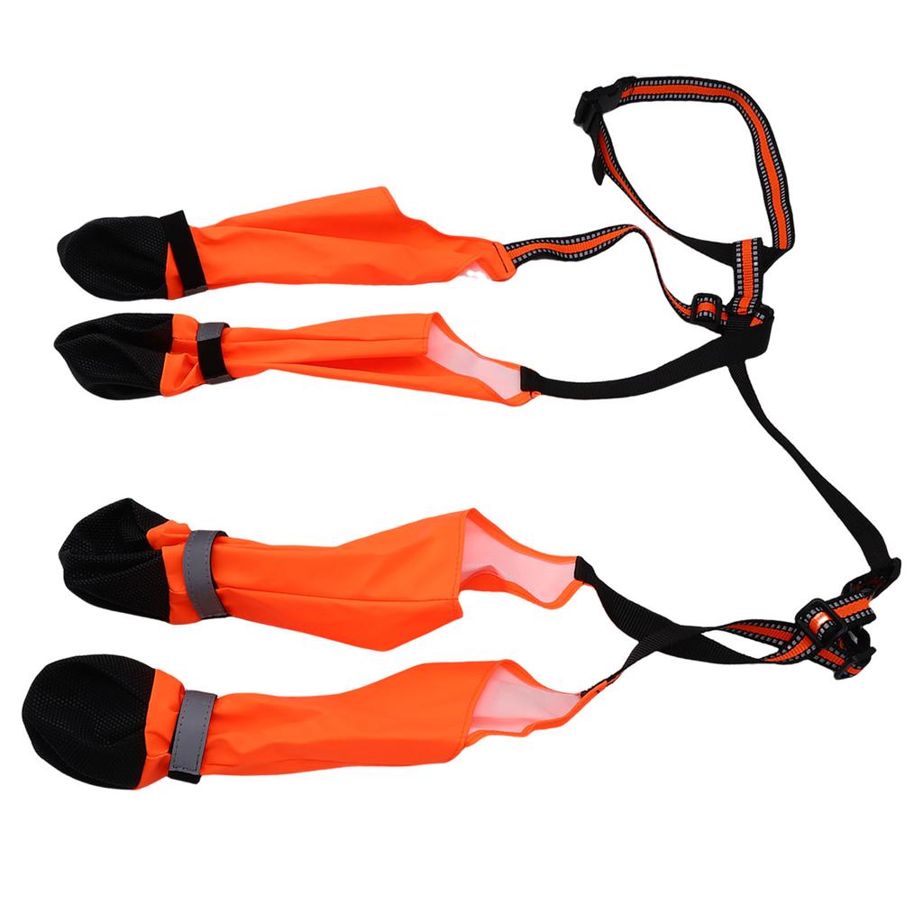 Dog Suspender Boots Breathable Touch Fastener Water Proof Dog Shoes Paws Protector for Outdoor Walking Orange
