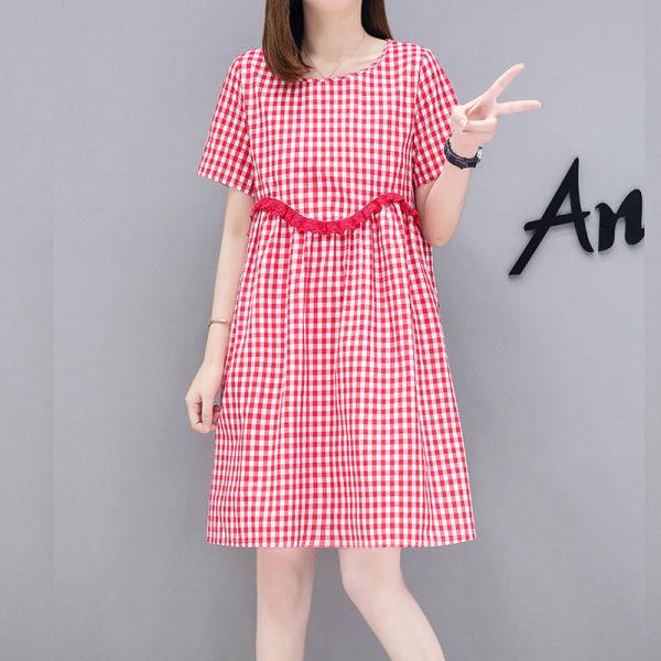 

Летнее клетчатое платье больших размеров для женщин 2025 - Свободное, стройнящее, омолаживающее, скрывающее живот. XXL Premium красный