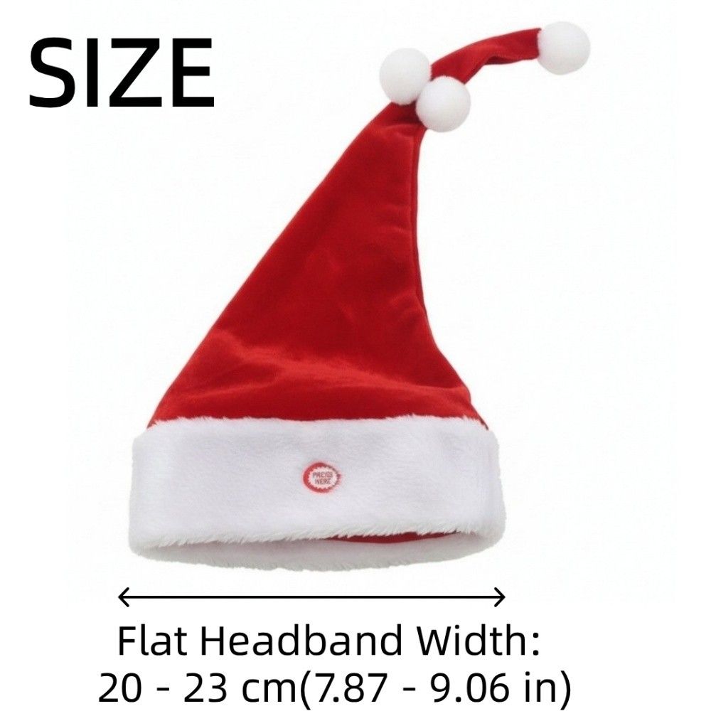 Electric Swing Christmas Hat Plush Moving Santa Hat Fun Plush Christmas Cap Photo Shooting