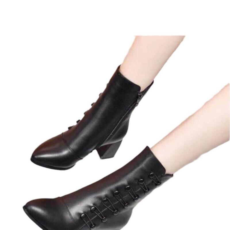 Chelsea High Boots Women New Winter High Heels Shoes Women Fashion Sexy Warm Ankle Boots Designer Pumps Shoes