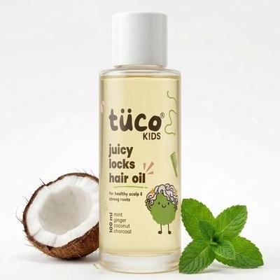 Olio per Capelli Tuco Kids con Cocco Extra Vergine, Menta, Zenzero e Gaultheria per Cuoio Capelluto Pruriginoso e Capelli Ruvidi per Bambini Età 2-5, 5-10, 10-15 | 100ml