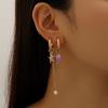 Asymmetrical Drop Hoop Earrings with Detachable Charms Set of 4 Styles for Women
