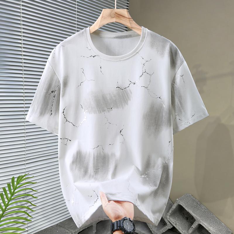 Men's Plus Size Cracked Print T-Shirt – Tie Dye Short Sleeve Casual Tee (Sizes 5XL-11XL) Lightweight Summer Top