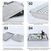 Tea Milk Juice Serving Plate Home Hotel Double Layer Draining Hole Dish Reusable Dumplings Stainless Steel Tray Kitchen