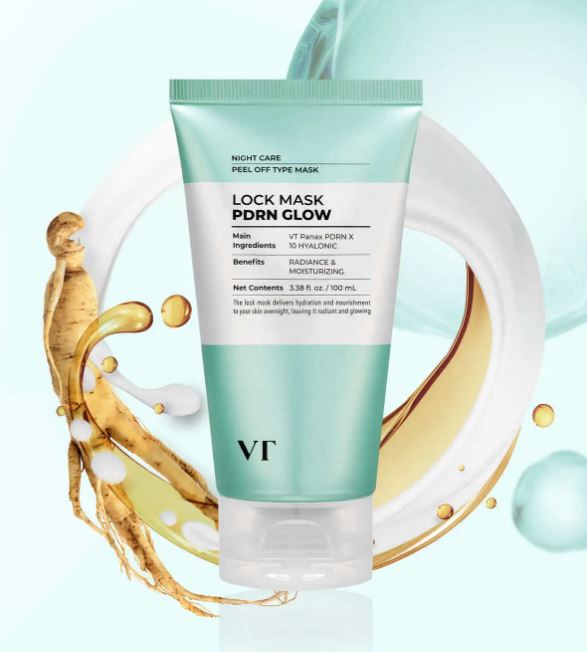 VT Cosmetics Glow Lock Mask (Peel-Off Mask) 100ml — Brightening & Skin-Smoothing Peel-Off Mask 01EA
