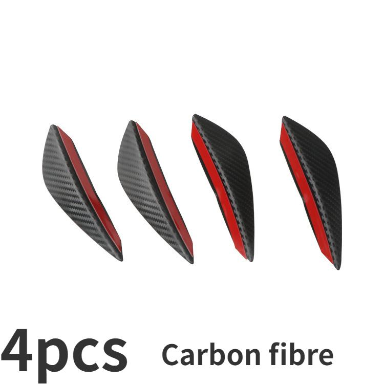 

4/6PCS Carbon Fiber Universal Front Bumper Lip Diffuser Splitter Fins Body Spoiler Canards Valence Chin Car Tuning Canard Decor