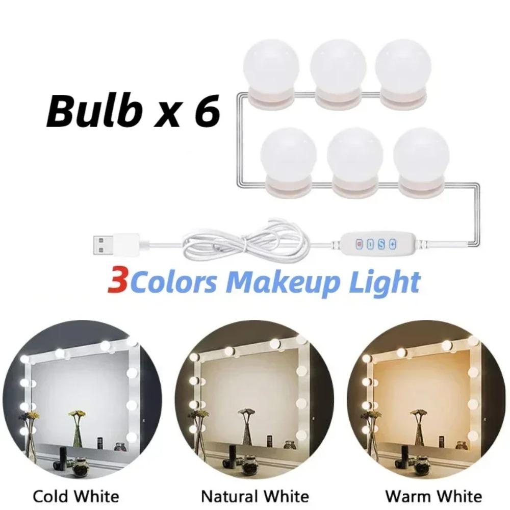 LED Vanity Lights USB Detachable Bulbs Makeup Mirror Lamp for Dressing Table Cosmetic Lighting with Dimmable Brightness