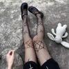 Lolita Girls Cute Pentacle Print Tights Women Sexy Gothic Punk Magical Five-Pointed Star Mesh Fish Net Pantyhose Body Stockings