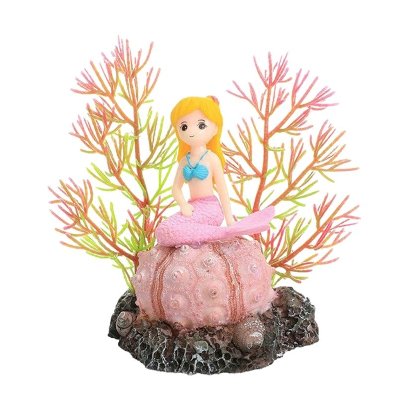 Aquariums Blond Girl Landscape Hideouts Coral Plastic Aquariums Decorations Art Crafts Terrarium Habitat Ornaments