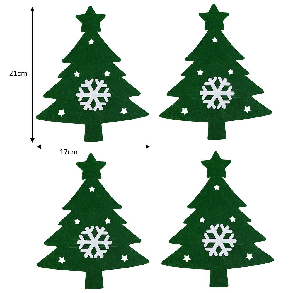 

Рождественские чехлы для ножей и вилок, фетровая ткань со снежинками, ложки, держатели для столовых приборов, сумки для дома, рождественский, новогодний, праздничный, праздничный стол, украшение 8PCS