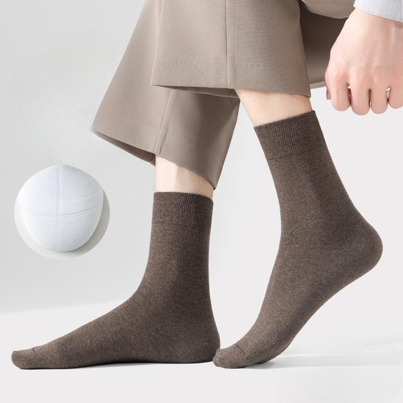 Solid Color Short Socks, Cotton Socks, Mid-calf Socks, Thin Sports Long Calf Socks for Men In Autumn and Winter Are Versatile