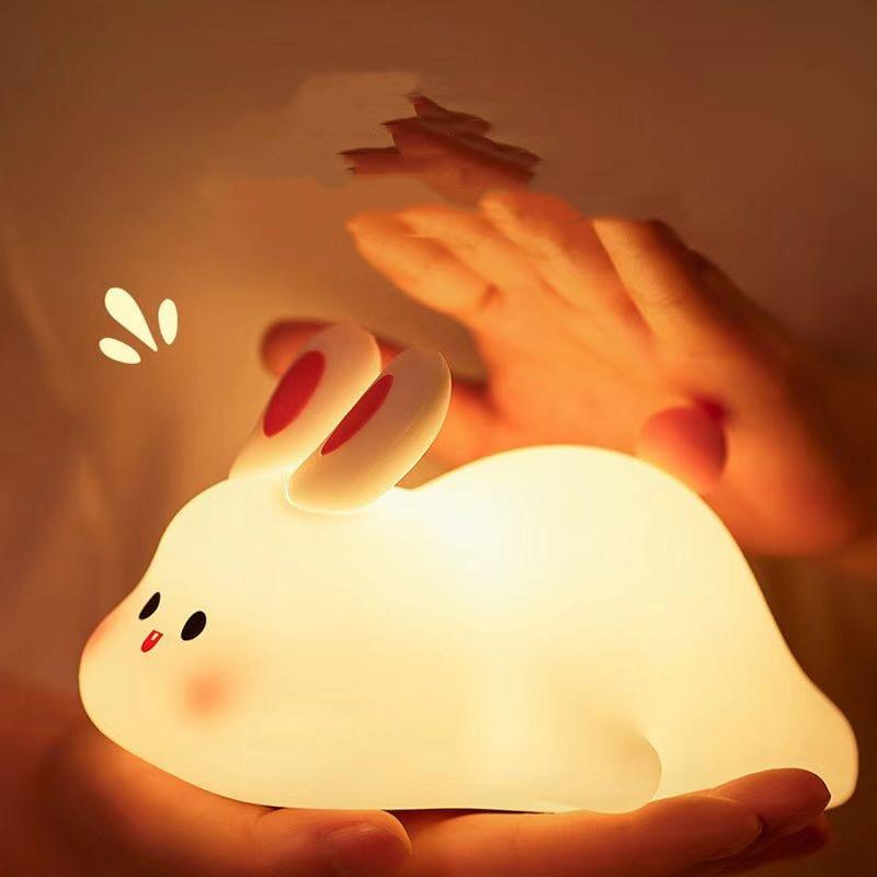 Rabbit Silicone Night Light for Children's Room or Baby Nursery