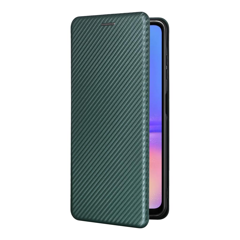 For Samsung Galaxy A06 4G Case Carbon Fiber Texture Drop-Proof PU Leather Phone Cover