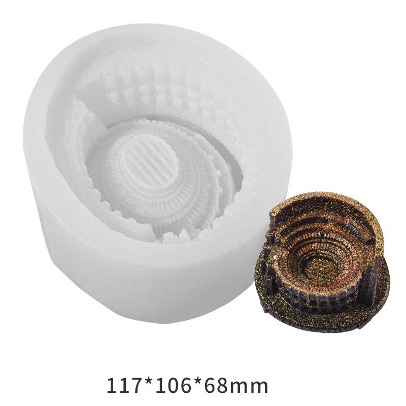 Famous Building Casting Die Detailed Multifunctional Soft Silicone Stencil For Chocolate Soap Candle Wax DIY Craft