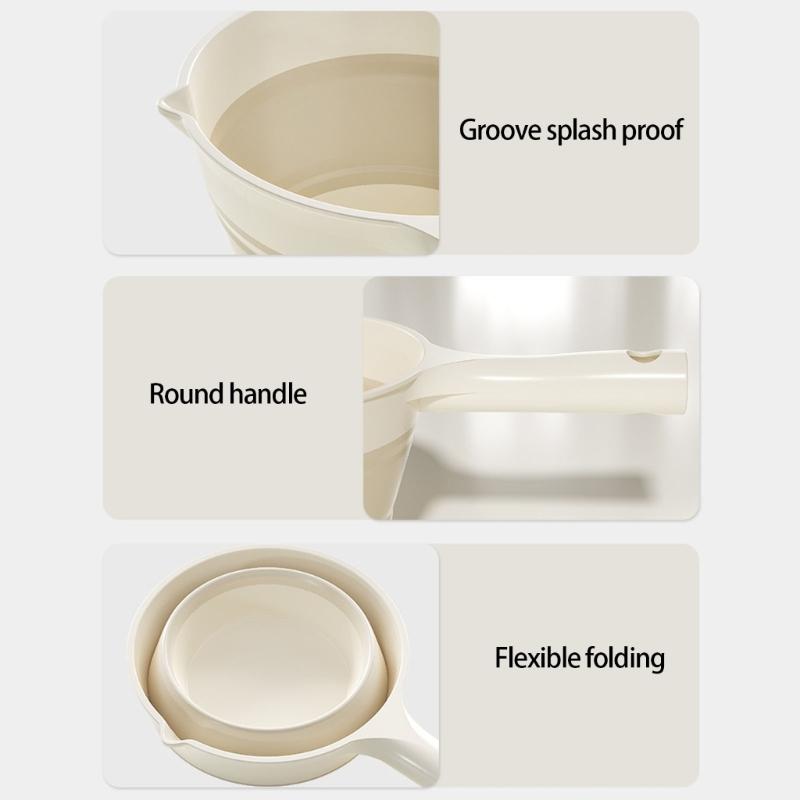 Multipurpose Foldable Water Bucket And Scoops Ladle High Strength PP Construction Easy To Store Outdoor Indoor Use