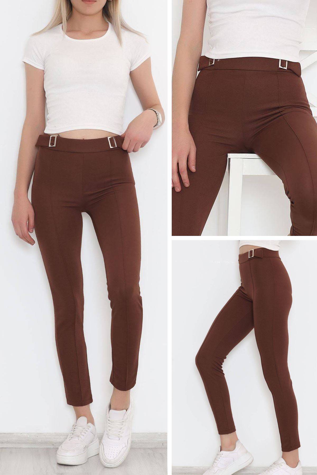 

Buckle Detailed Trousers Brown
