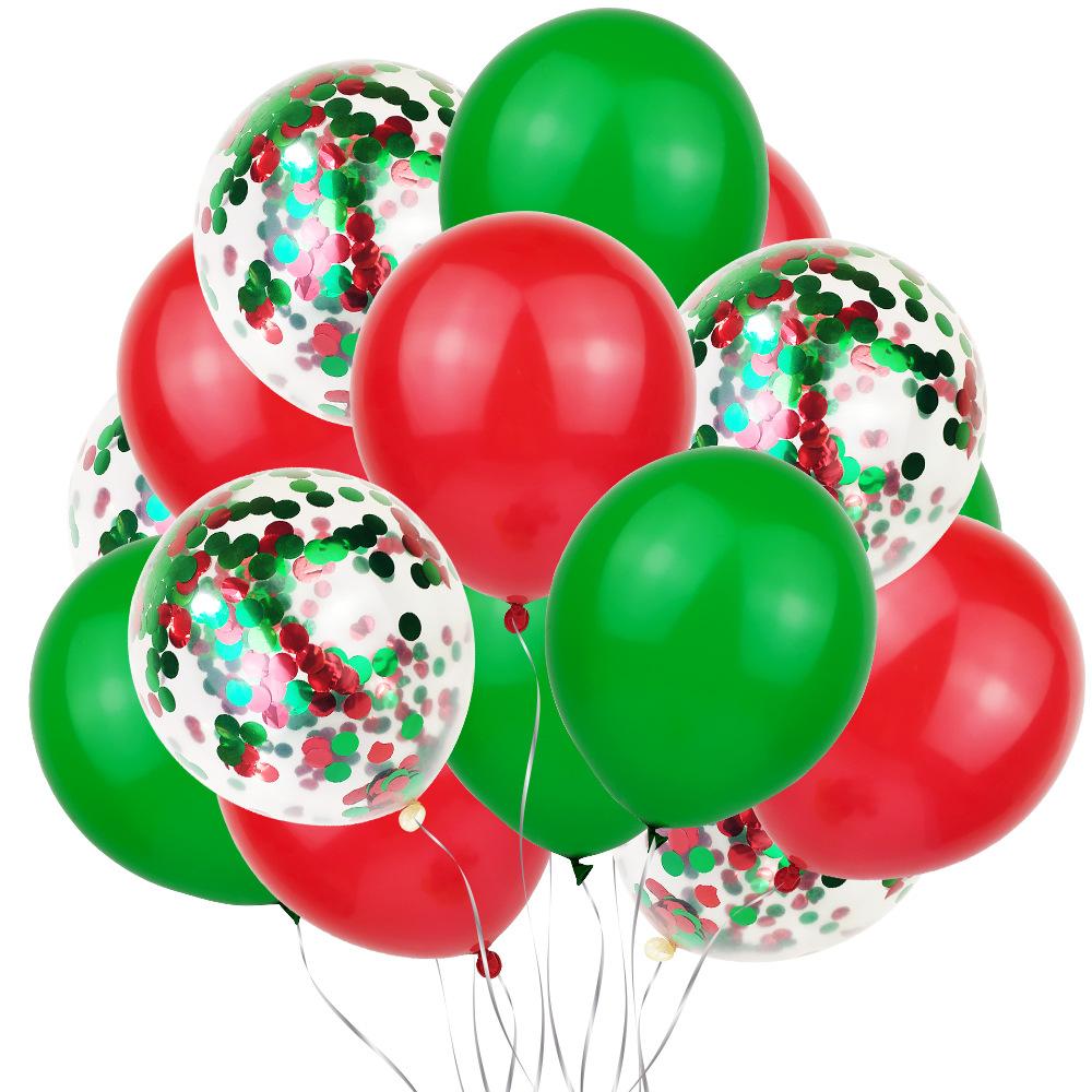 Christmas Red And Green Sequin Latex Balloon Wedding Wedding Room Creative Decoration Balloon Sequin Balloon Package