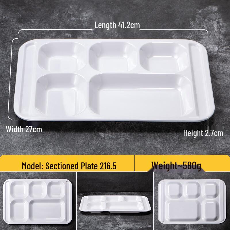 Handun Square Melamine 5-Compartment Divided Tray