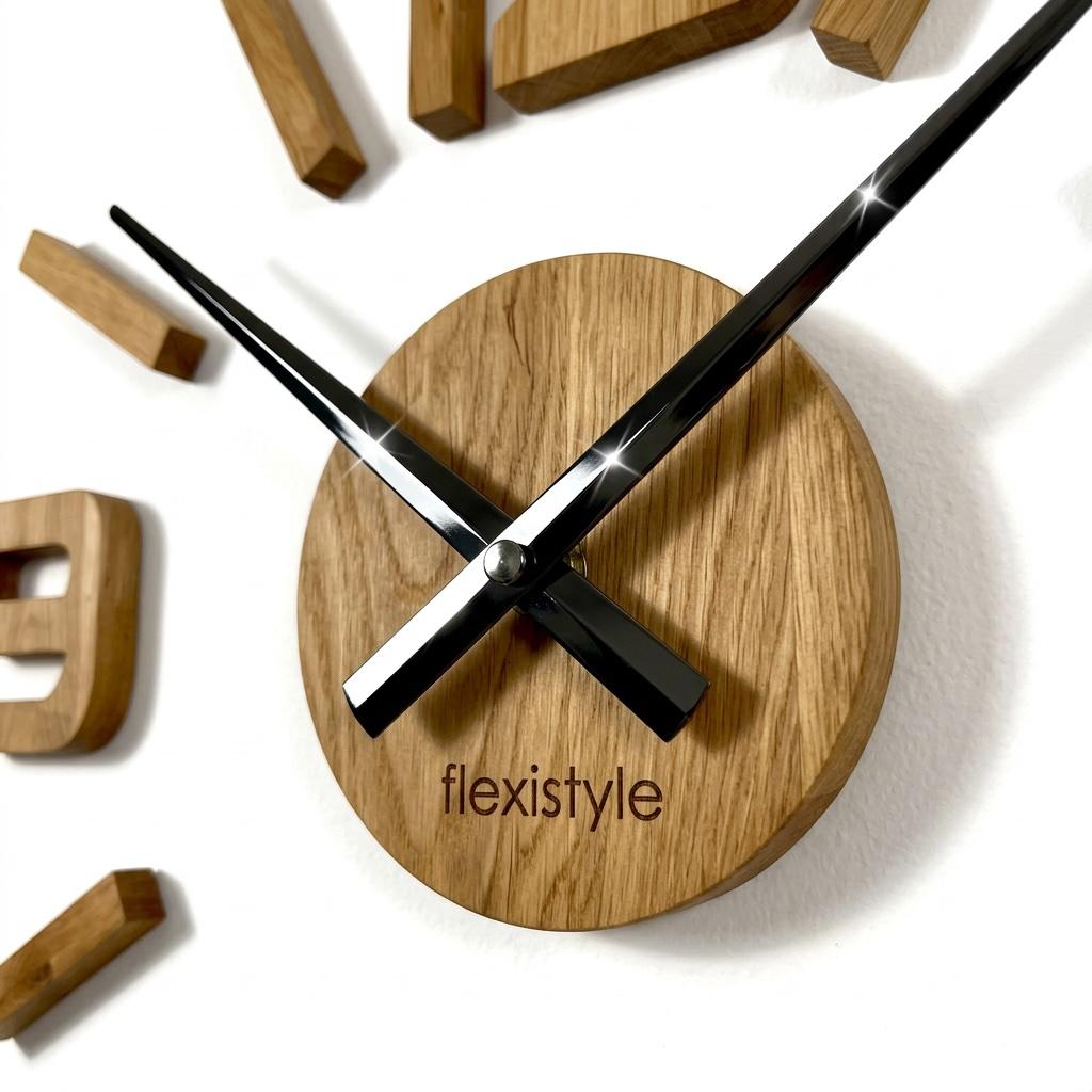 Wooden oak wall clock EKO 130cm