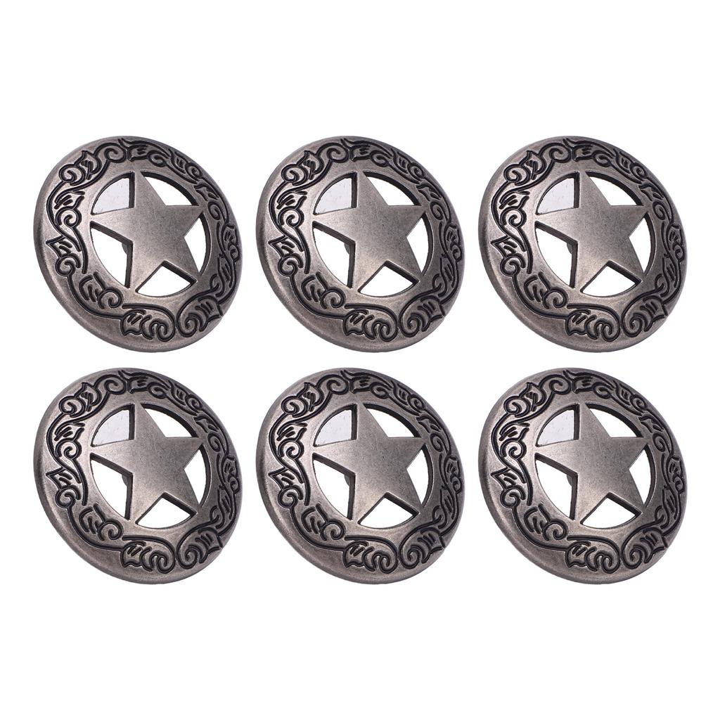 10 Sets Rivets Screws Gunmetal 28mm Hollow Five Pointed Star Rivet and 4.5mm Crossed Screw for Leath