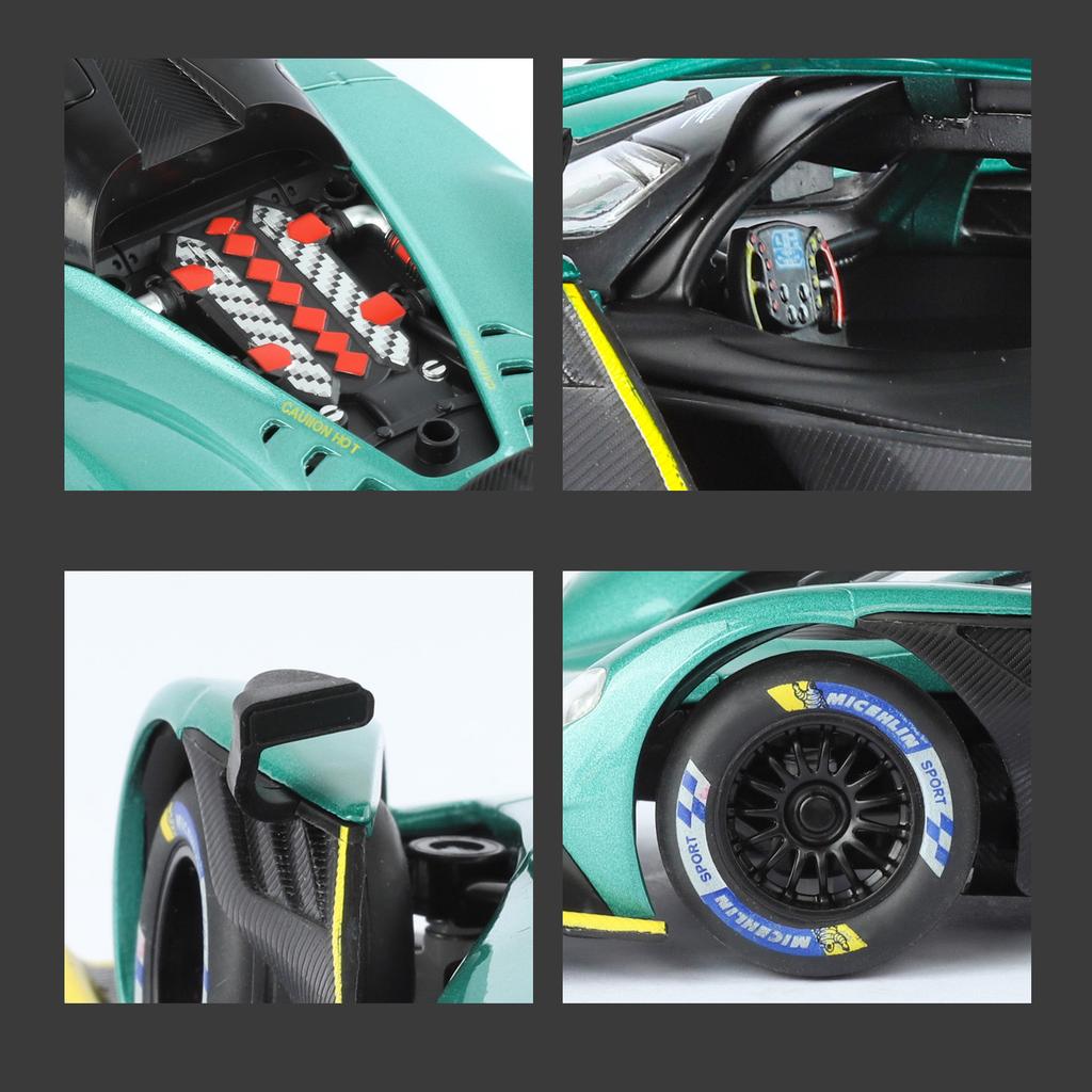 1/24 Aston Martin Valkyrie Spider Supercar Alloy Car Model Sound and Light Pull Back Children's Toy Collectibles Birthday Gift
