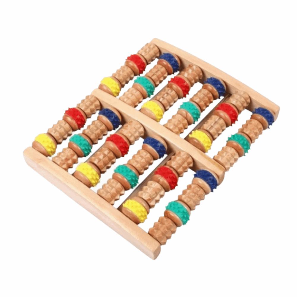 

5/6 Row Foot Massage Roller Colorful Foot Shiatsu Roller Wooden Foot Massager Household Row 6