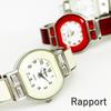Takeuchi Shoji Rapport Emaille Metall Armreif Uhr 170089 Weiß Damen