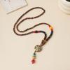 Ethnic Style Wood Necklace & Prayer Beads - Unisex Versatile Chicken Wing Wood Sweater Chain