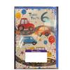 Simon Elvin Vehicles 6th Birthday Greetings Card (Pack of 6)