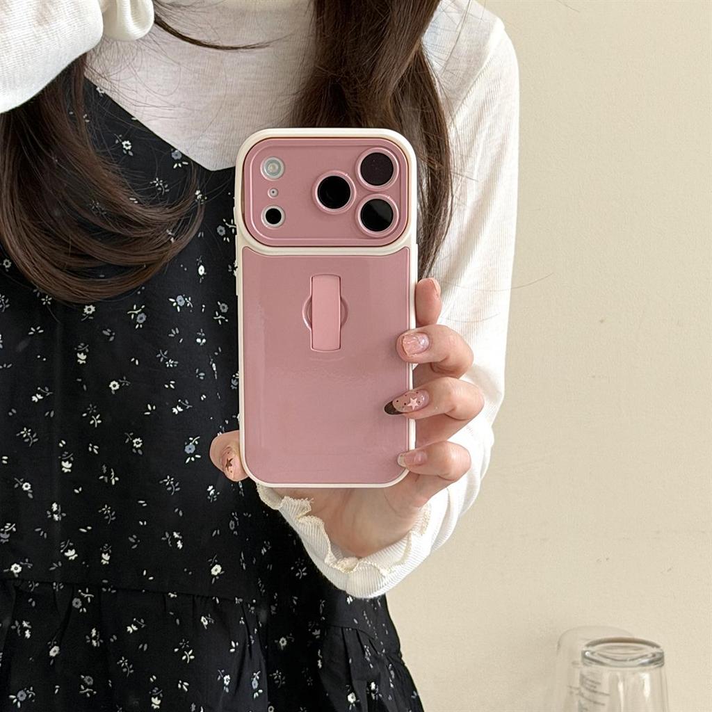 High-Grade Solid Color Ring Holder Phone Case, Compatible with iPhone 14/13 and Apple Promax Models, Drop-Proof Design