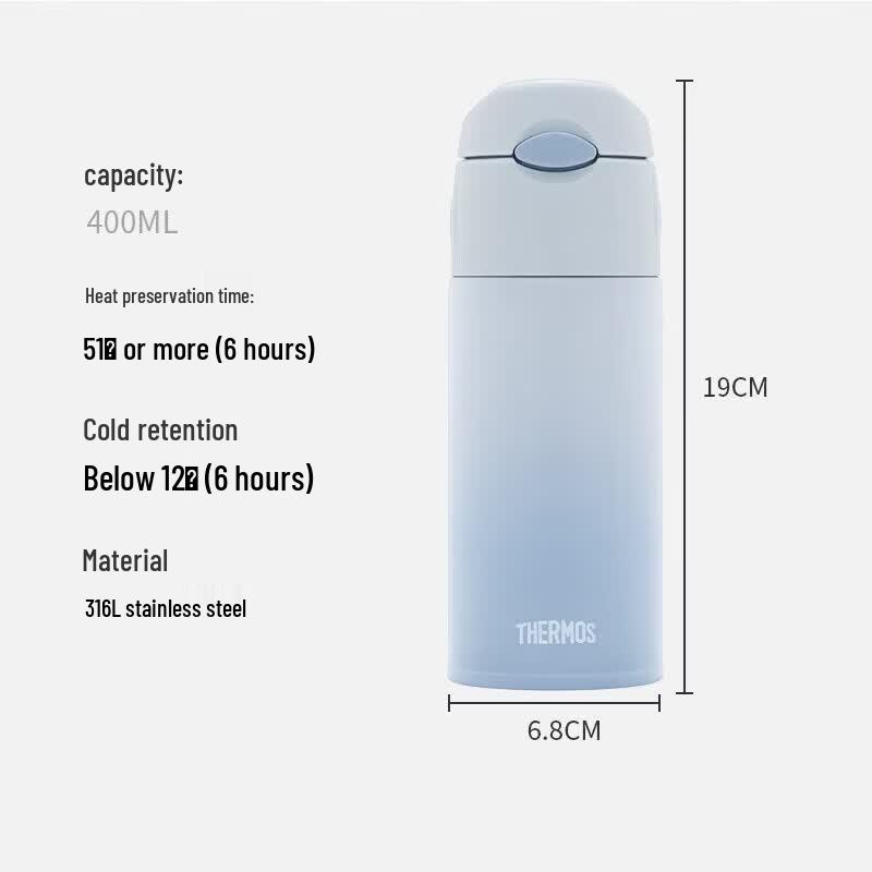 

THERMOS TCMI-400S Insulated Straw Bottle for Students 400ml