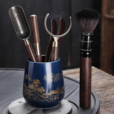 Black Sandalwood Solid Wood Tea Ceremony Six Gentlemen Suit Tea Making Tools Tea Clip Needle Spoon Tea Set Tea Art Accessories