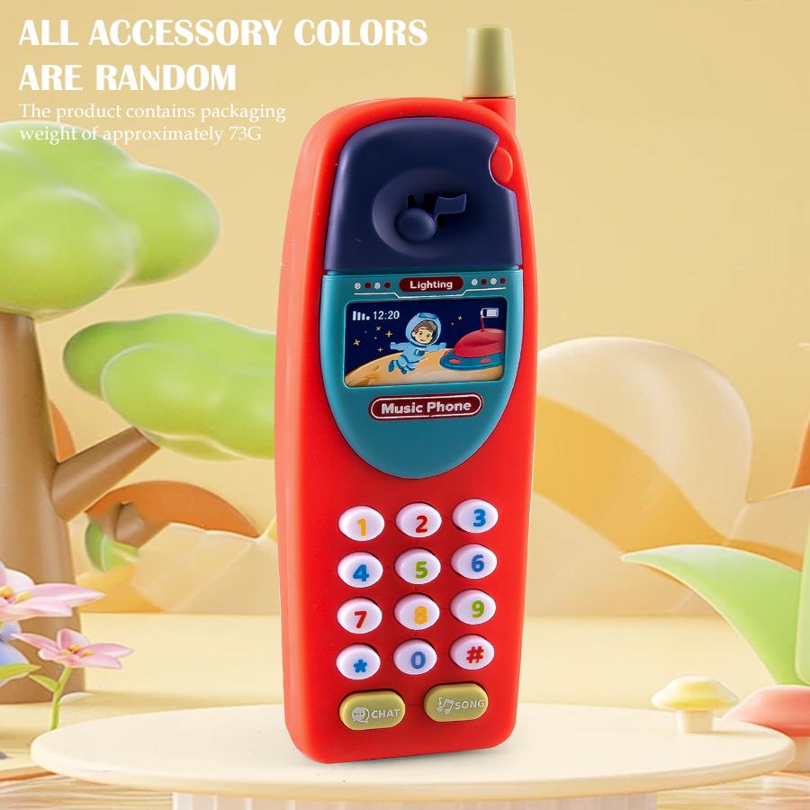 Play Phone Toys for Kids, Fun Music Simulation Phone Lighting Learning Cellphone Toy 4 Color Could Be Chosen Excluding Batteries