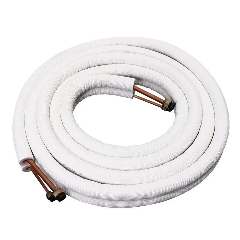 1/2/3/4/7m Insulated Copper Pipe 1/4'' 3/8'' Air Conditioner Pipes Fittings Pair Coil Tube Split Line Wire Set Air Conditioner